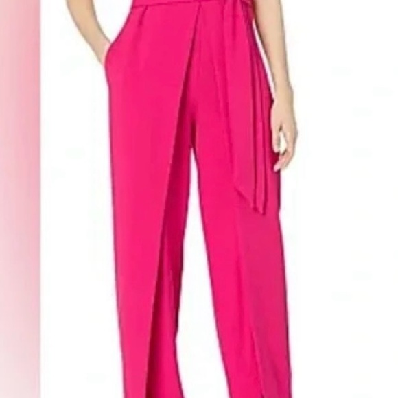 ❤️❤️ Nine West hot pink Flyaway Leg Belted Jumpsuit - Picture 2 of 7